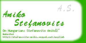 aniko stefanovits business card